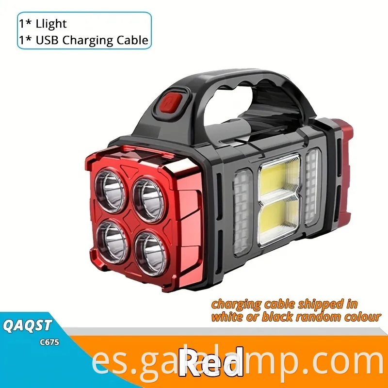 Linterna LED LED recargable solar y USB